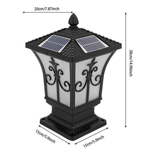 Outdoor Solar Post Light |Remote Control Garden Light