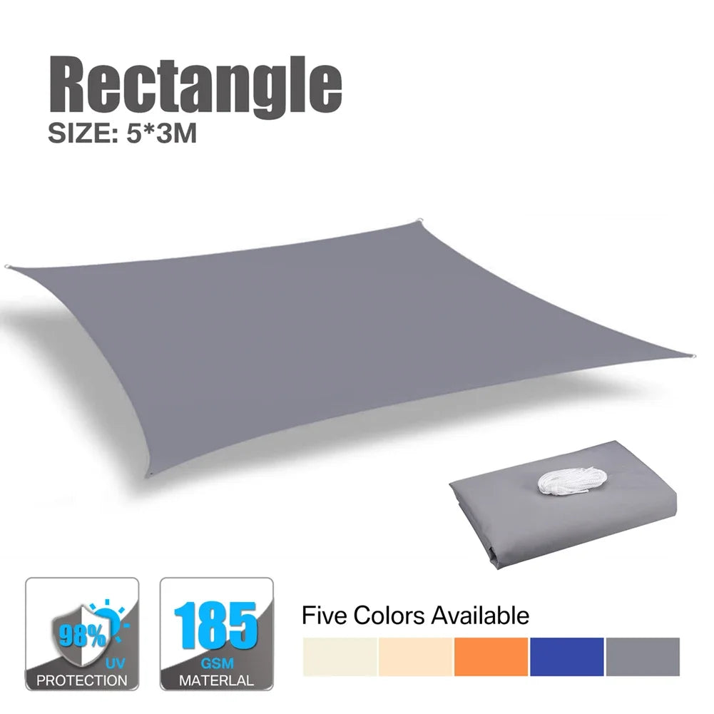 Waterproof Sun Shelter Sunshade Sail Cover Protection