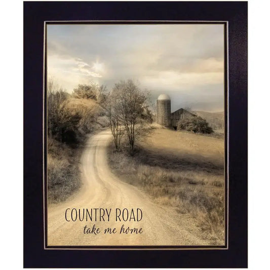 Country Road Take Me Home Framed Wall Art