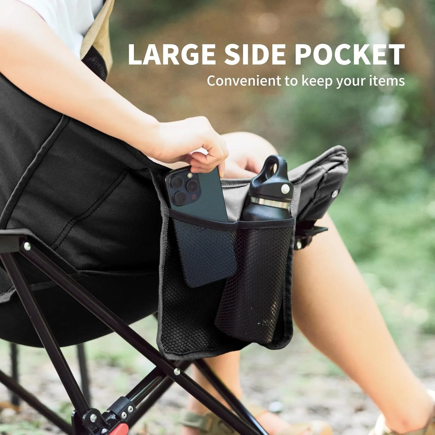 2-Position Adjustable Portable Folding Camping Chair
