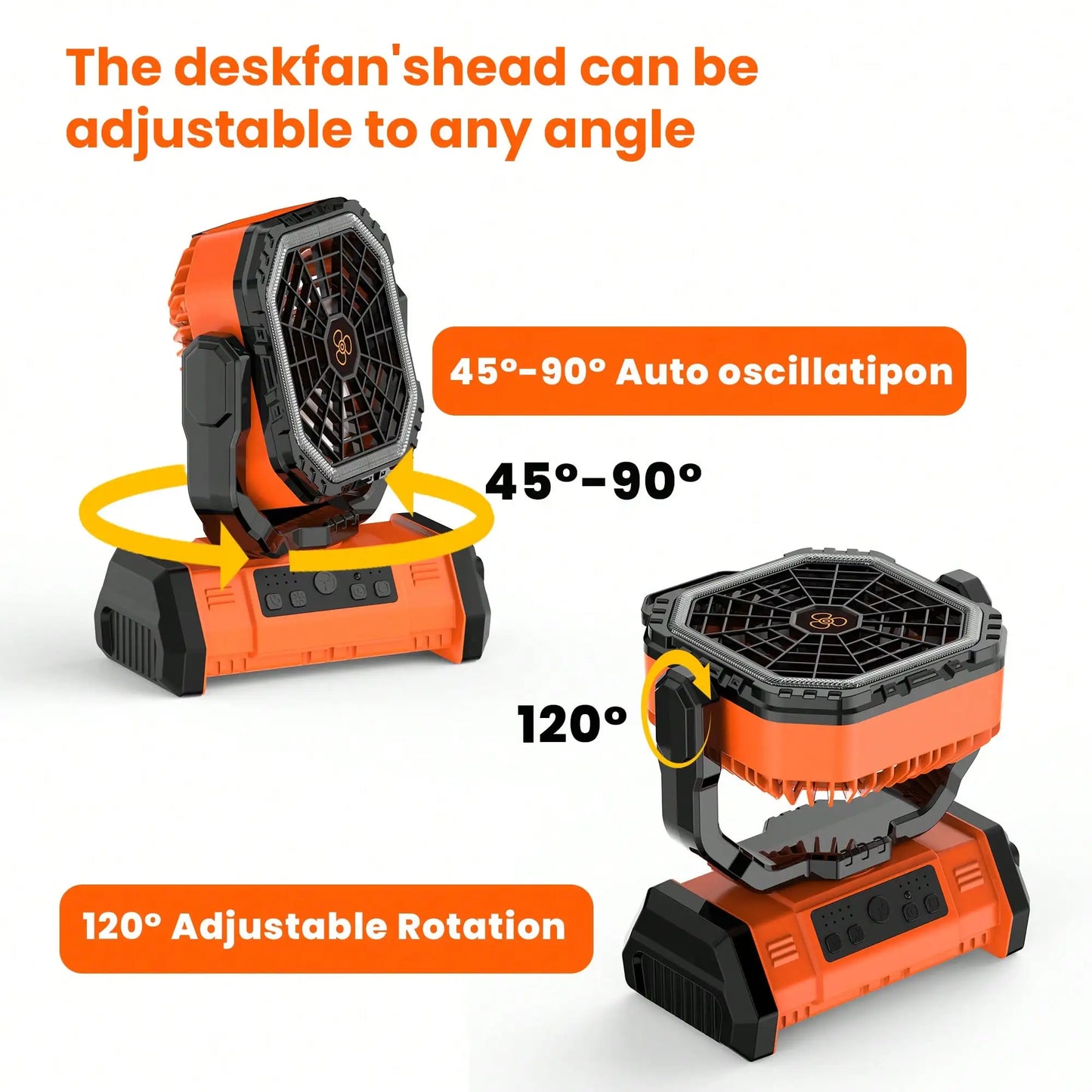 20000mAh Camping 4-Speeds Fan With LED Lantern