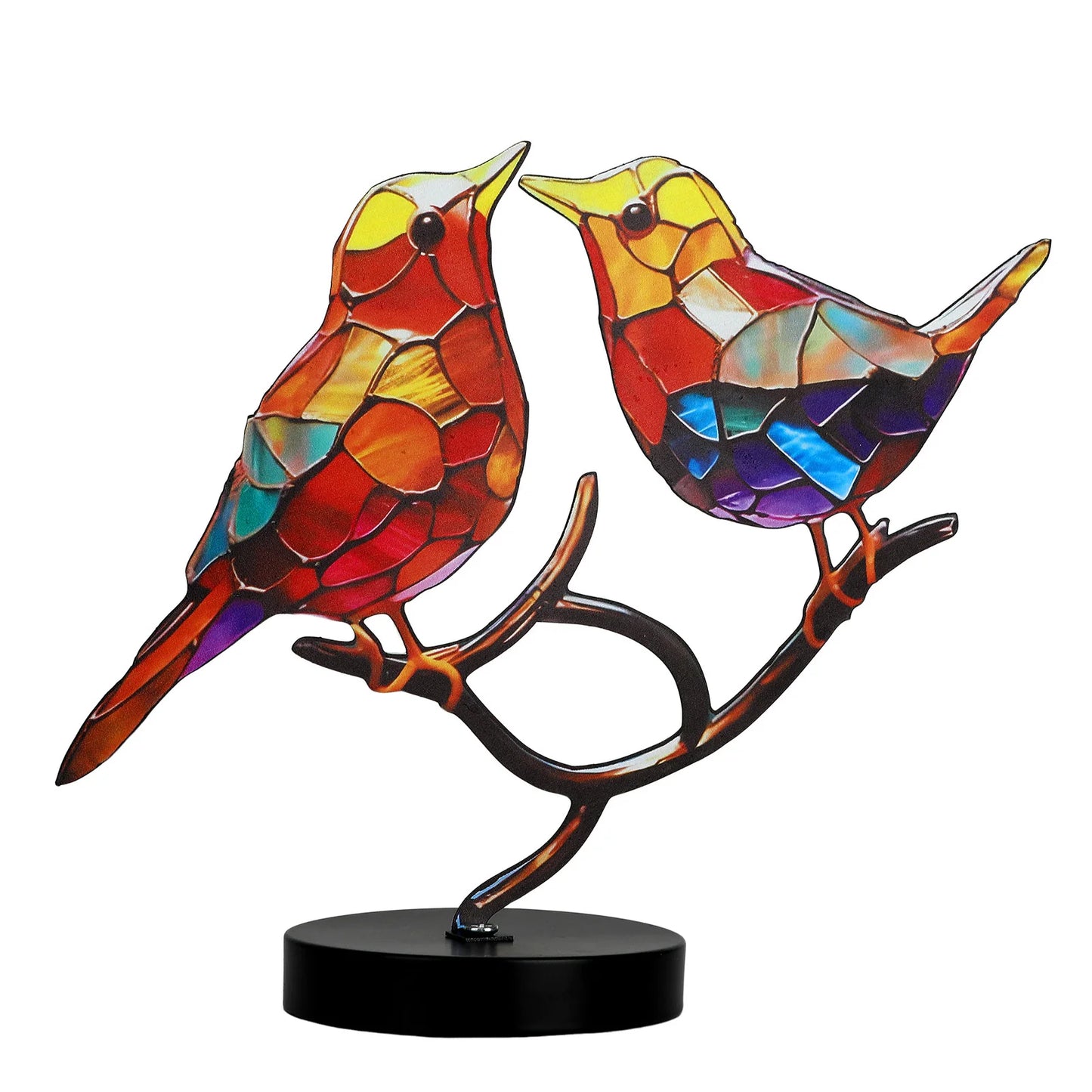 Metal Bird Colorful Sculpture Ornaments Household Craft