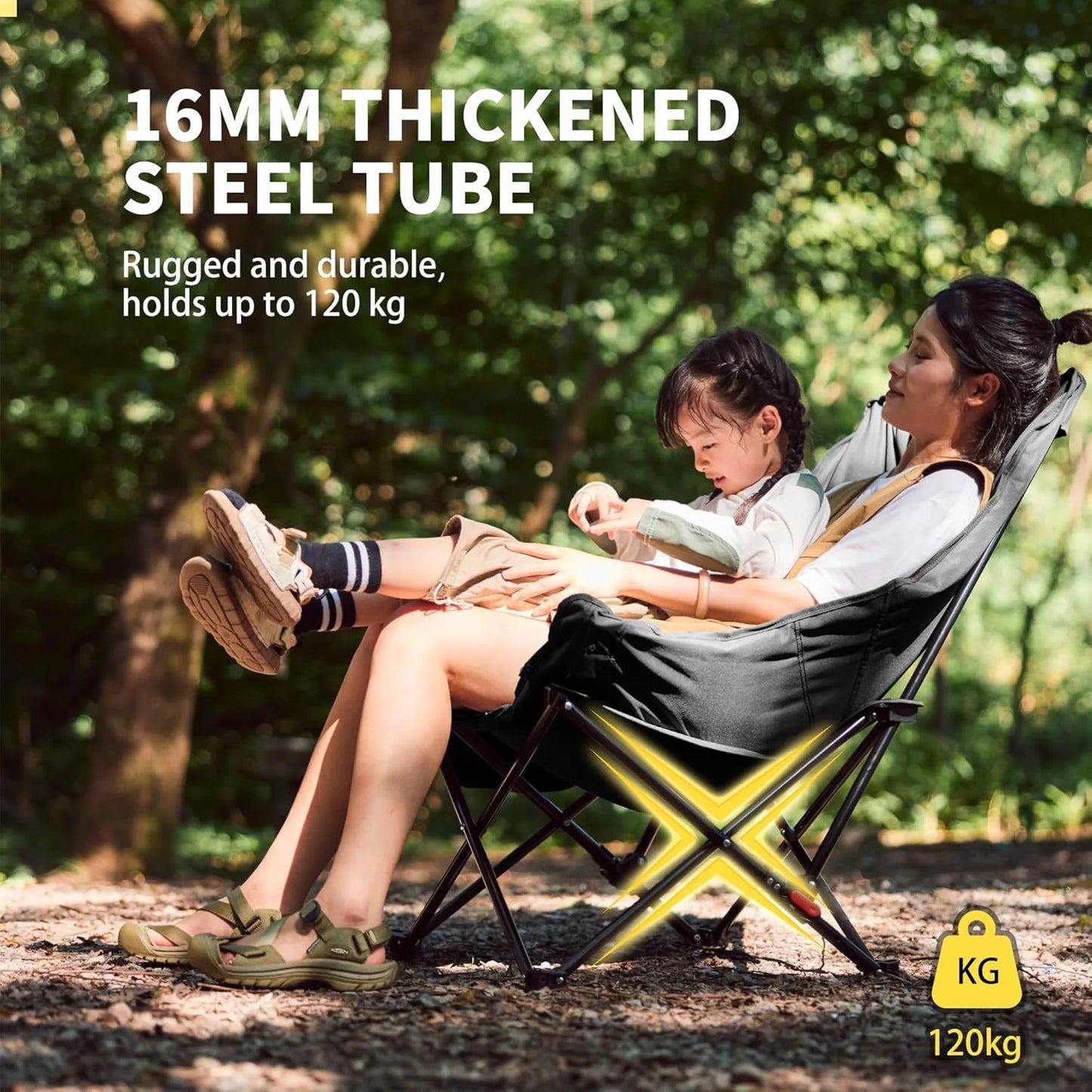 2-Position Adjustable Portable Folding Camping Chair
