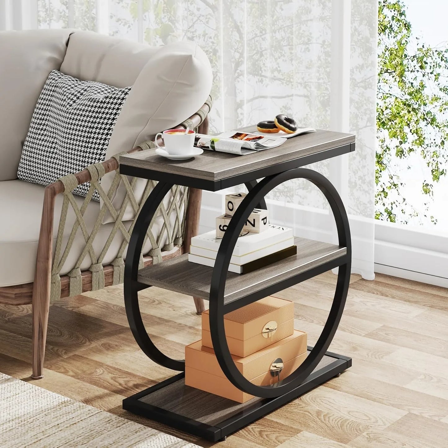 Sofa End Table, Slim Nightstand | Bedside Table