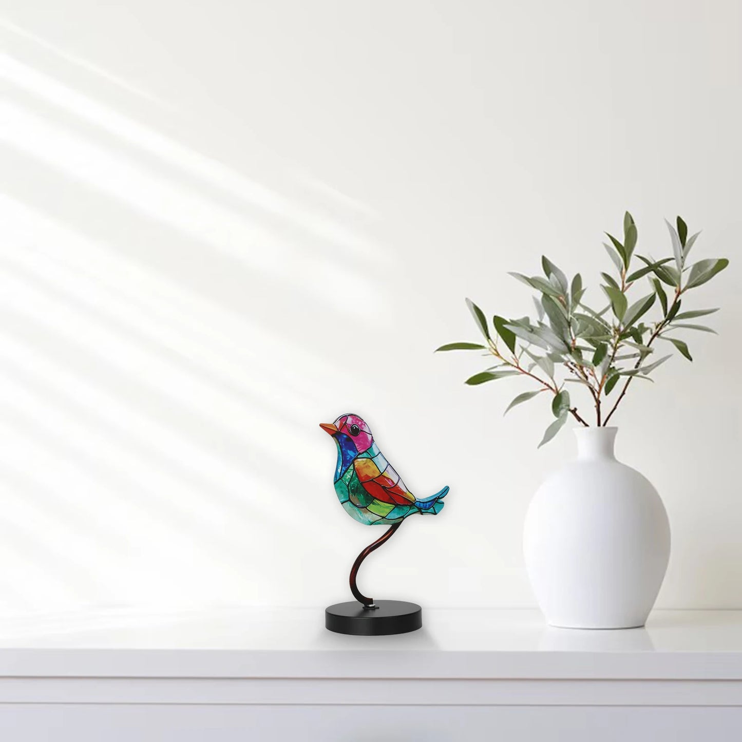 Metal Bird Colorful Sculpture Ornaments Household Craft