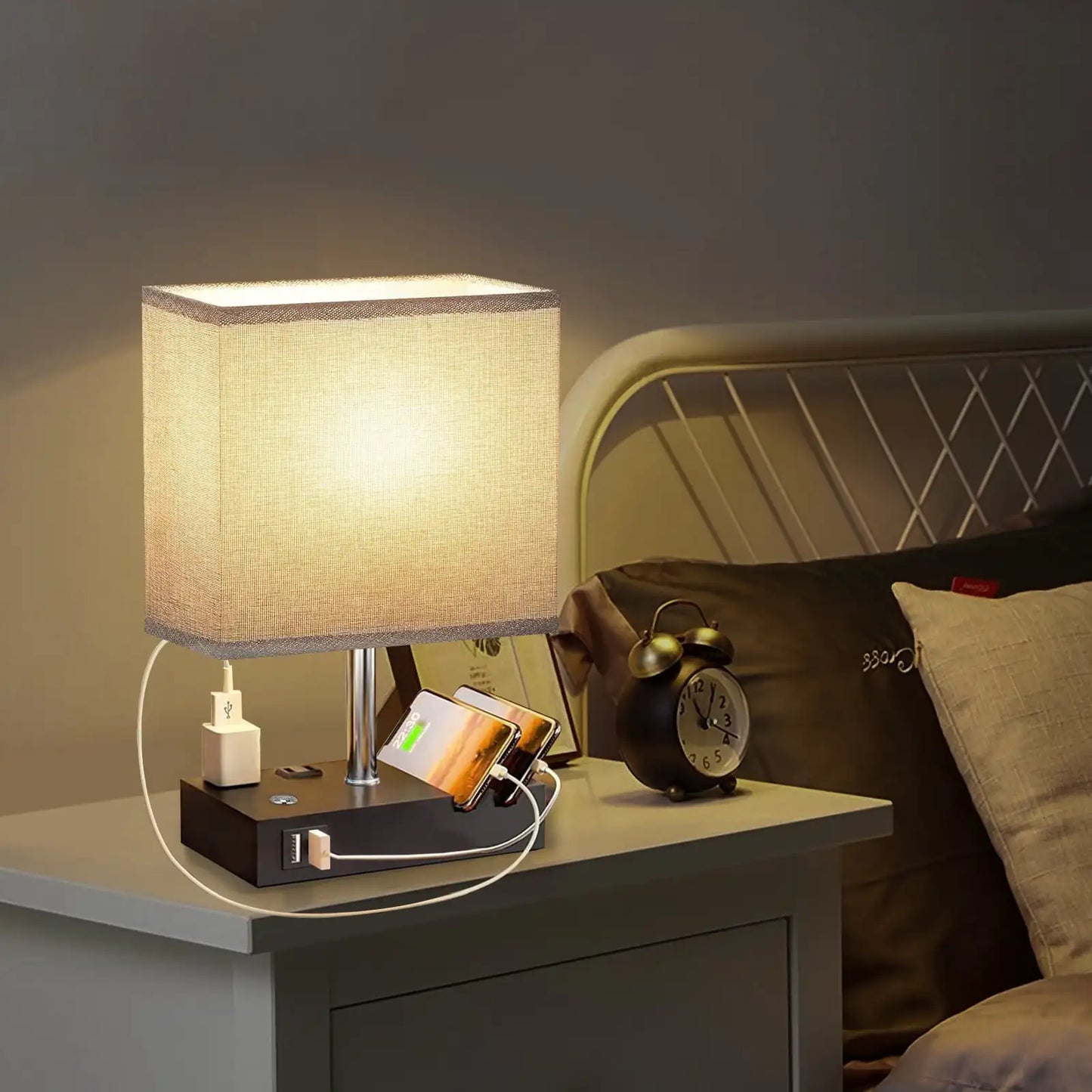 15.7" Lamp Dual Fast USB Charging Ports