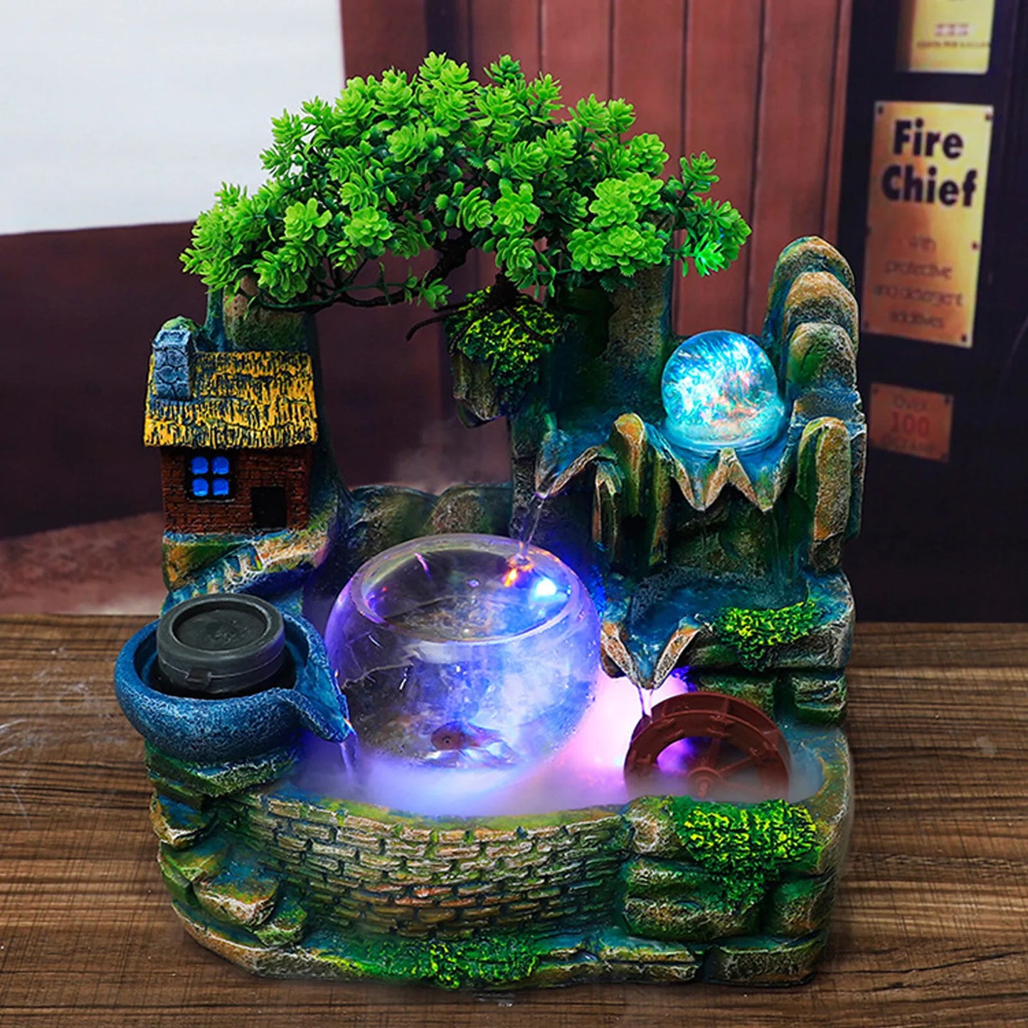 Desktop Fountain Waterfall Decor Landscape Rockeries Ornaments