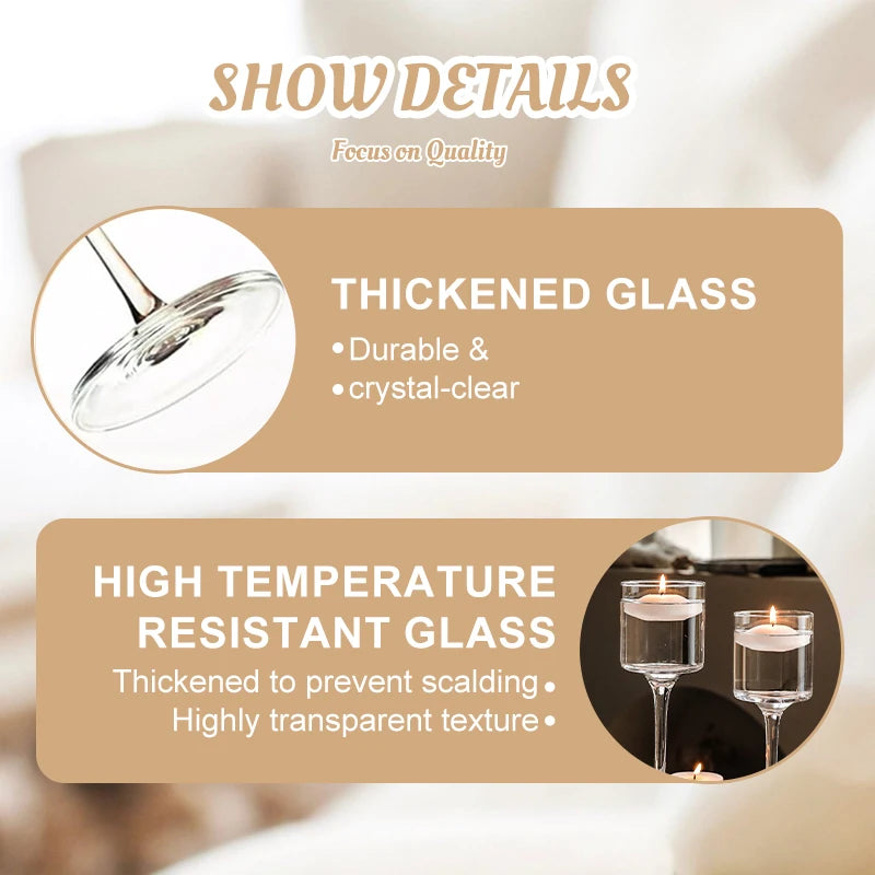 Portable Glass Tea Light Candle Holders