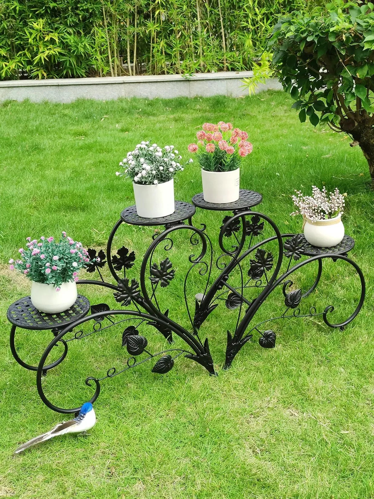 Rustproof Metal Plant/ Flower Display Rack Shelf