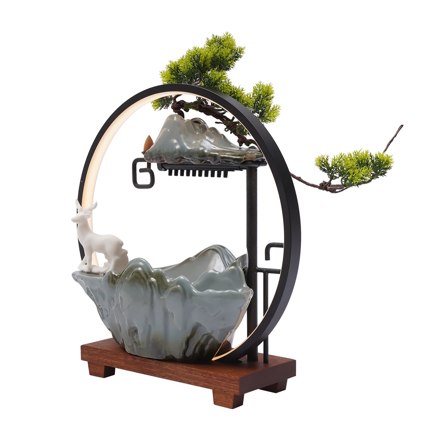 Tabletop Water Fountain LED Light and Mist Effect