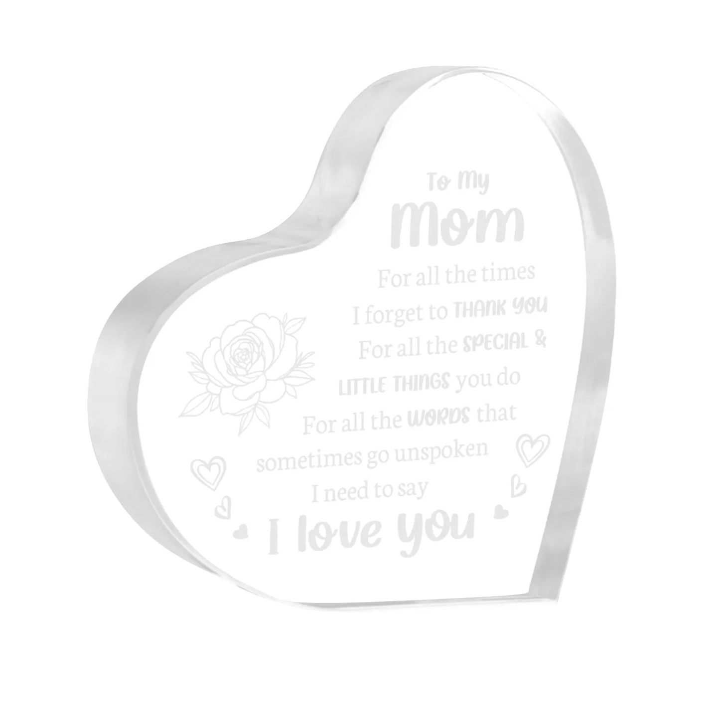 Mother's Day Gift Sign Heart Shaped Plaque