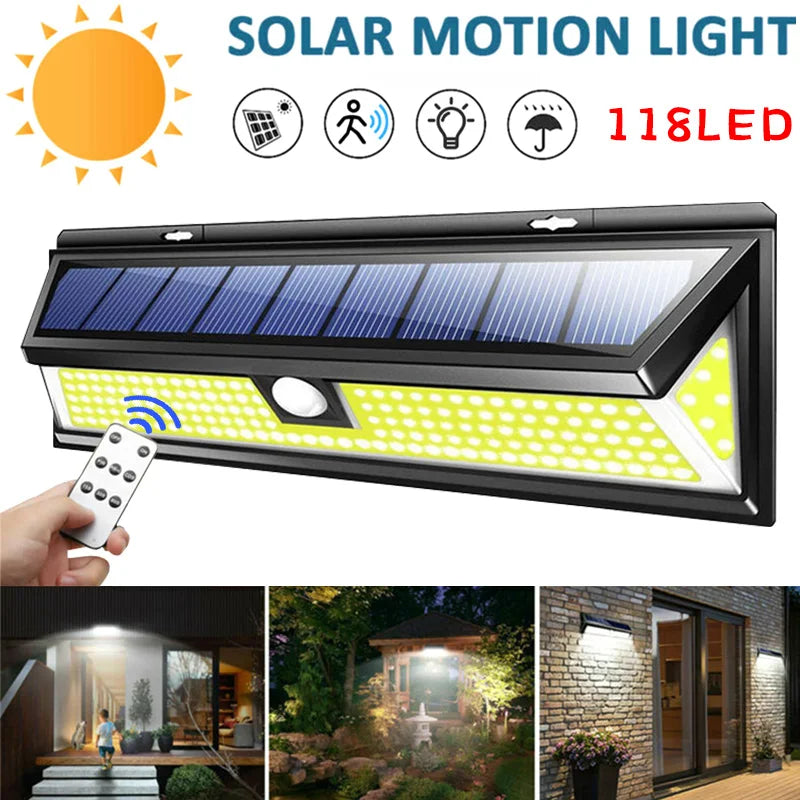 118LED Lights Outdoor Solar Lamp Motion Sensor