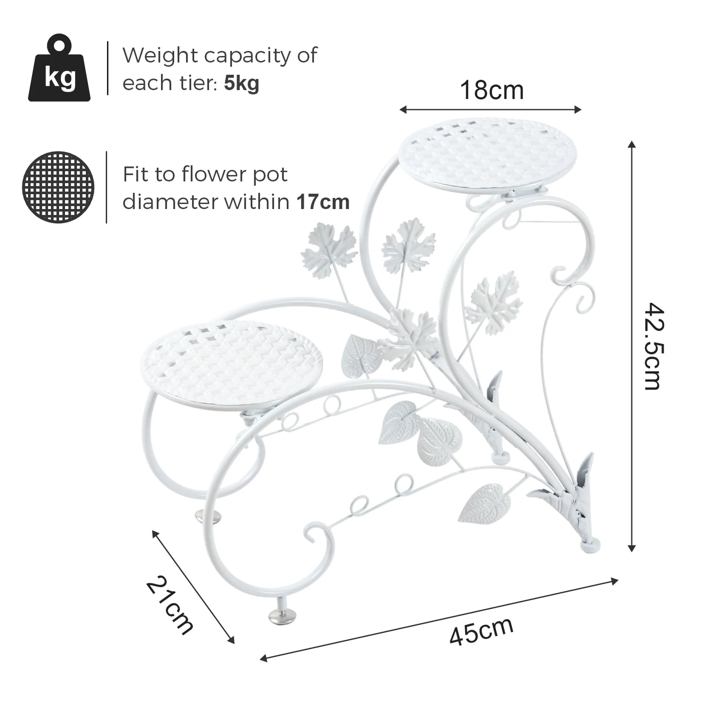 Rustproof Metal Plant/ Flower Display Rack Shelf