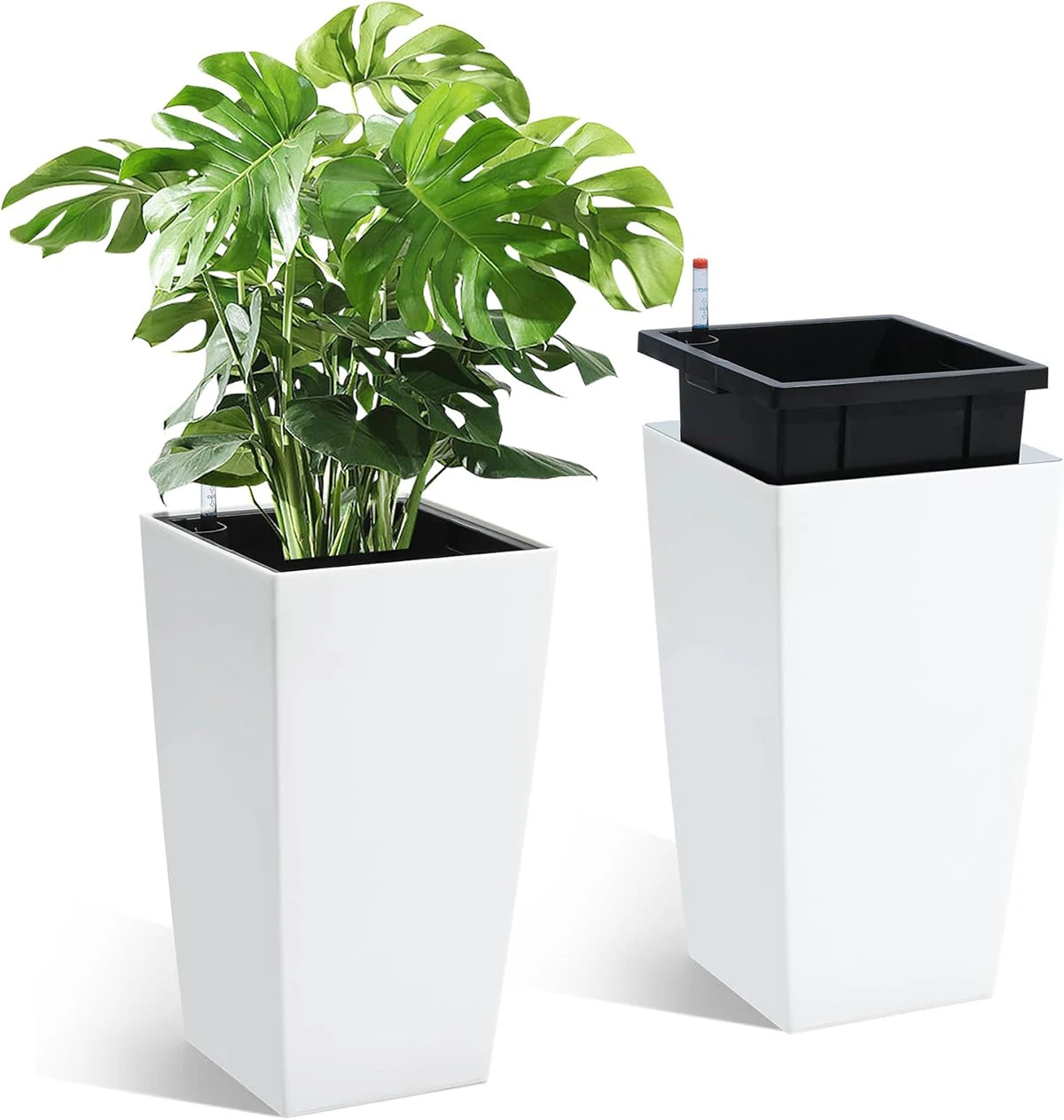 Large Rectangular Planters Set of 2, Outdoor Indoor