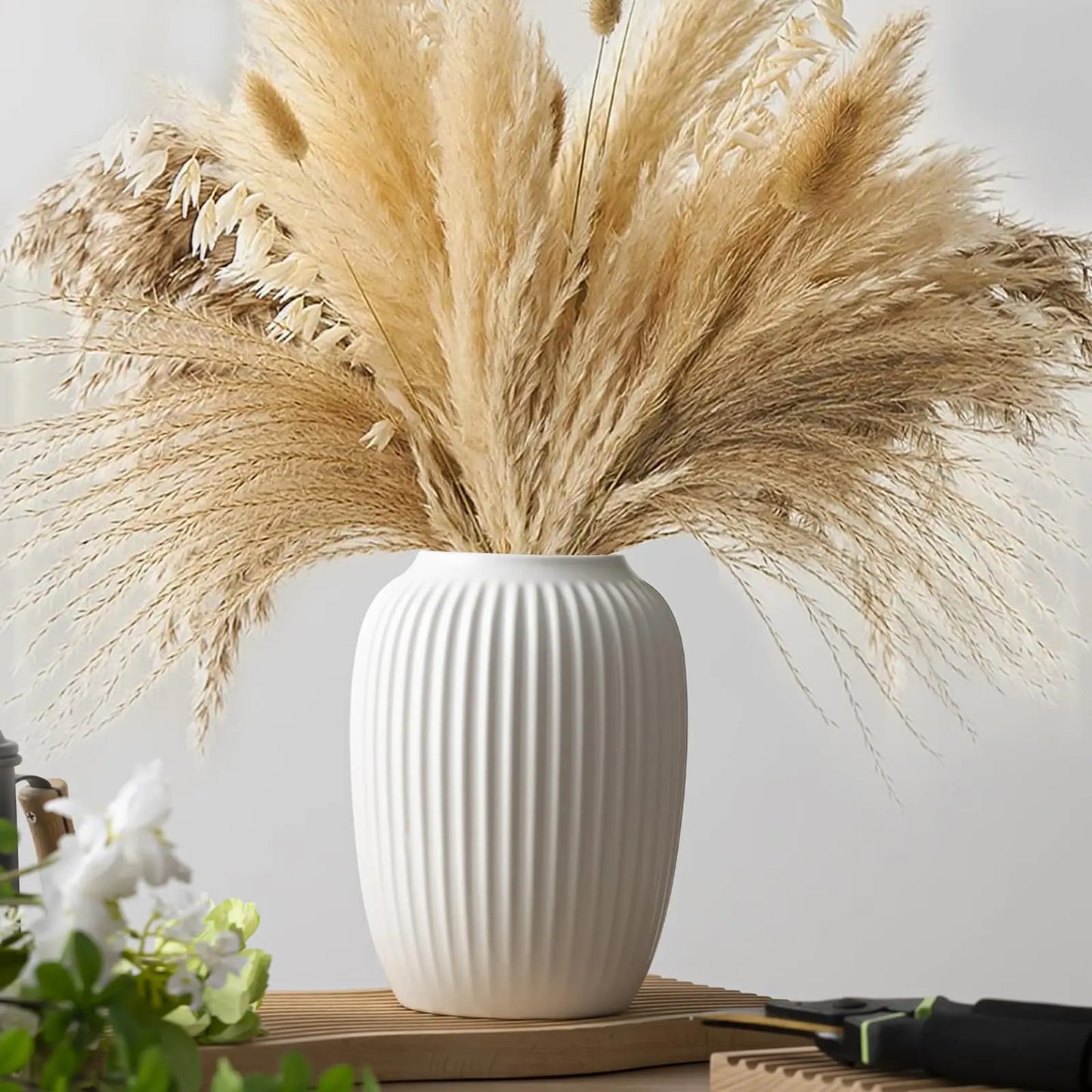 Black Ceramic Vases Set-of-3 Modern Home Decor