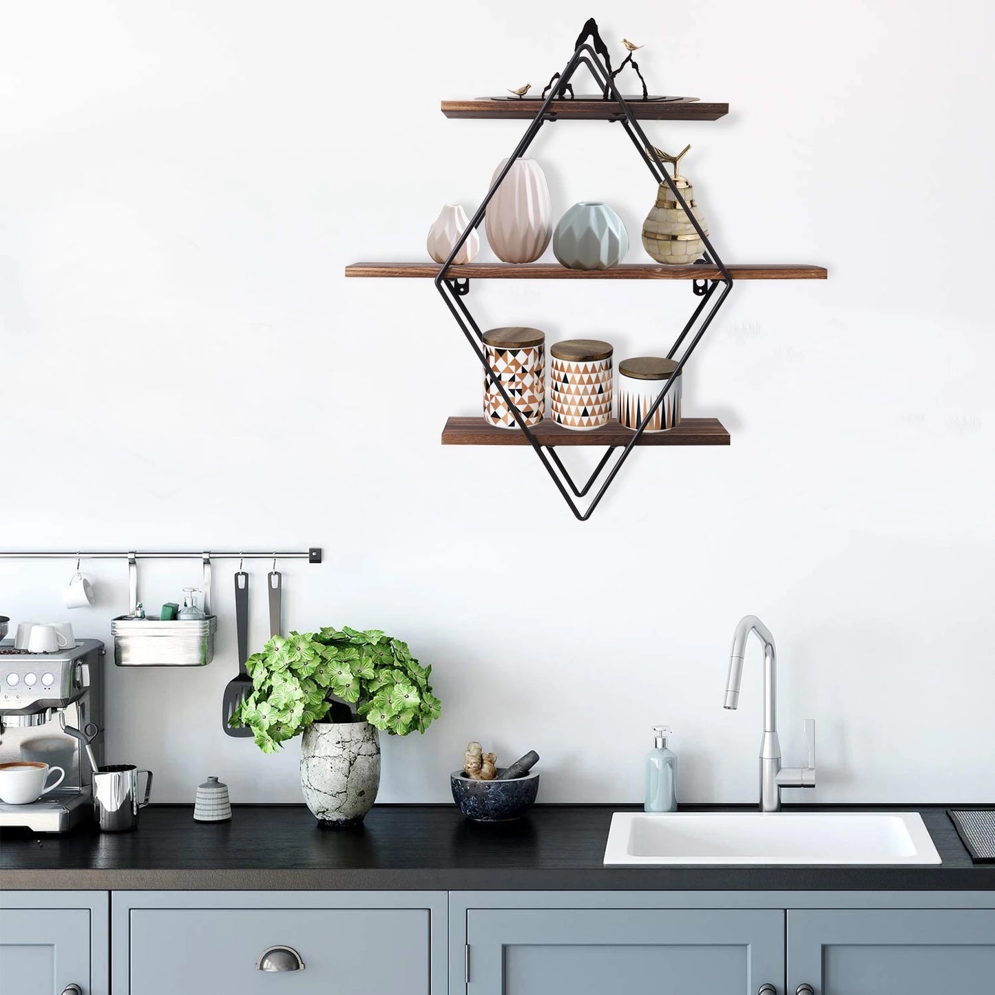 3 Tier Heavy Duty Wood Floating Shelf
