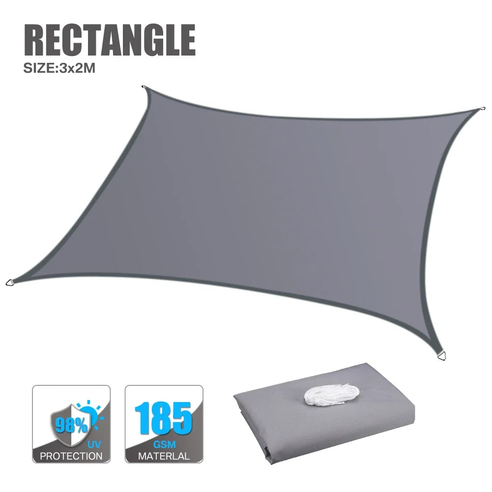 Waterproof Sun Shelter Sunshade Sail Cover Protection