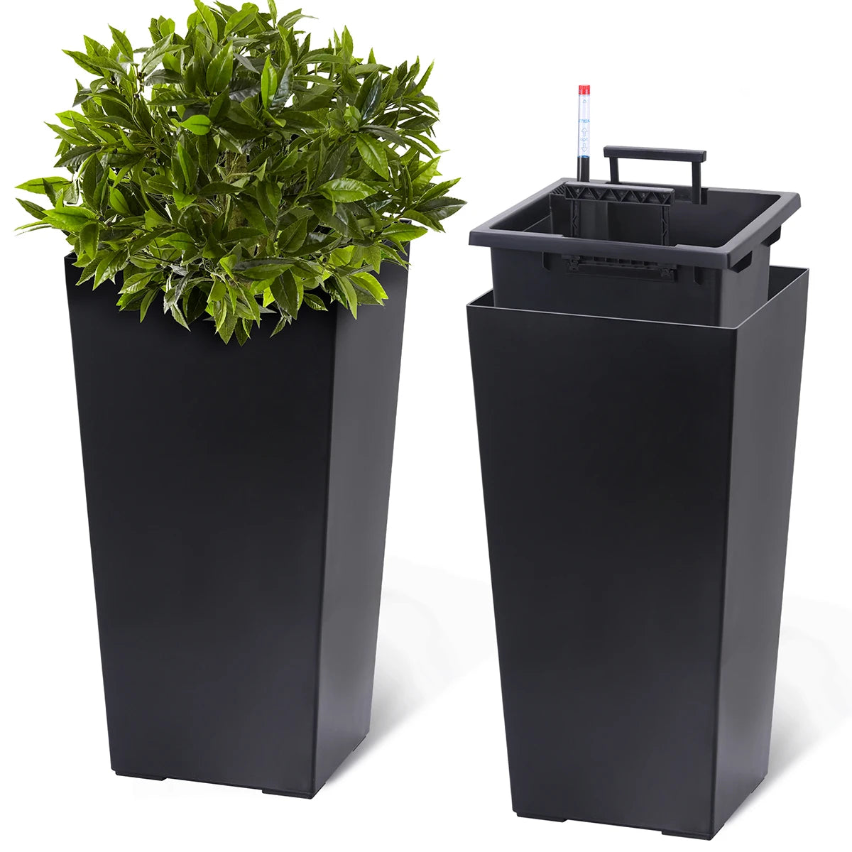 Large Rectangular Planters Set of 2, Outdoor Indoor