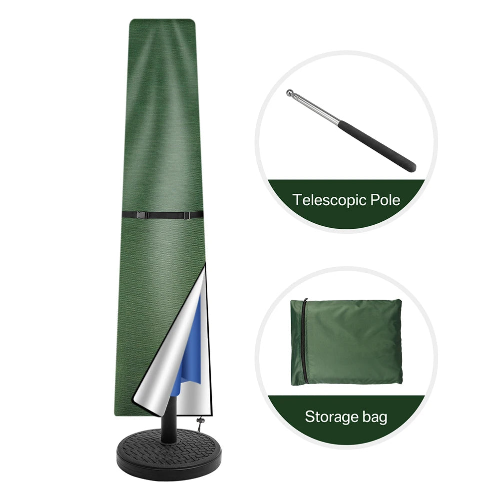 Straight Waterproof Parasol Protective Cover Zip Weatherproof