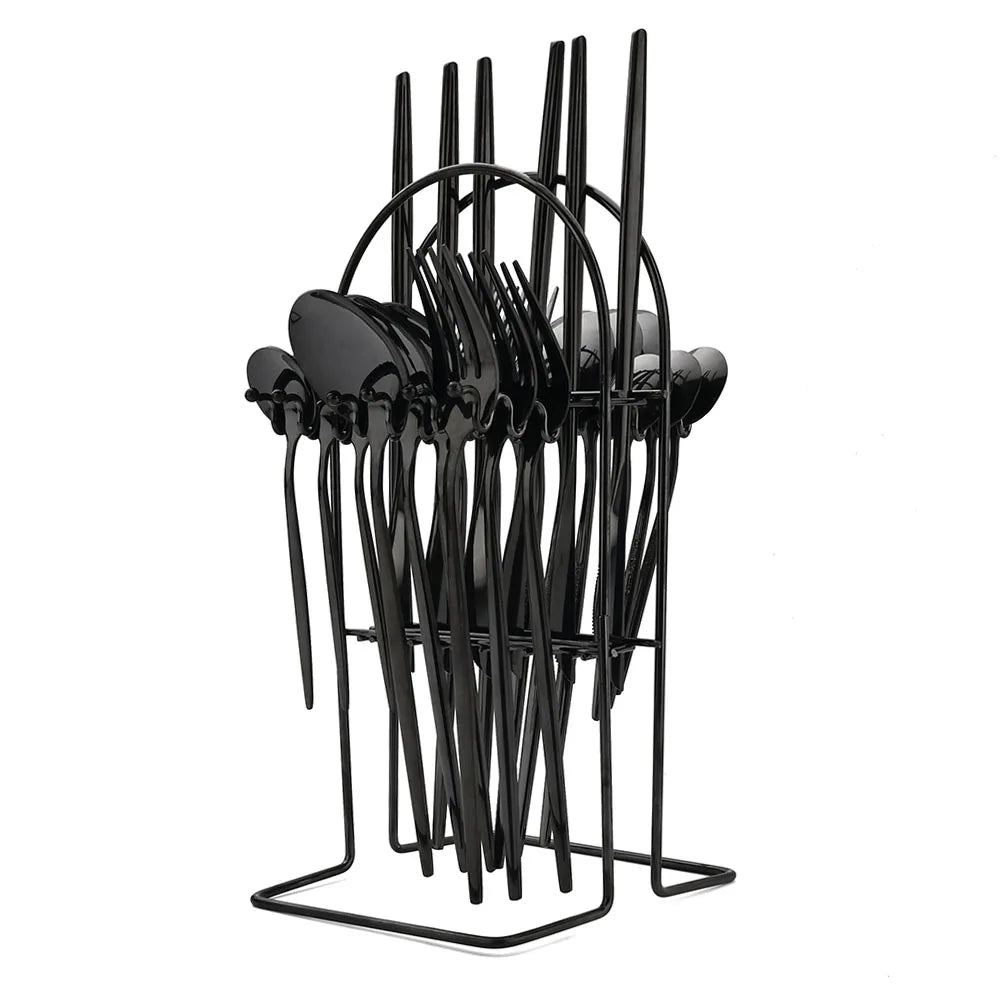24Pcs Dinnerware Stainless Steel Cutlery Set