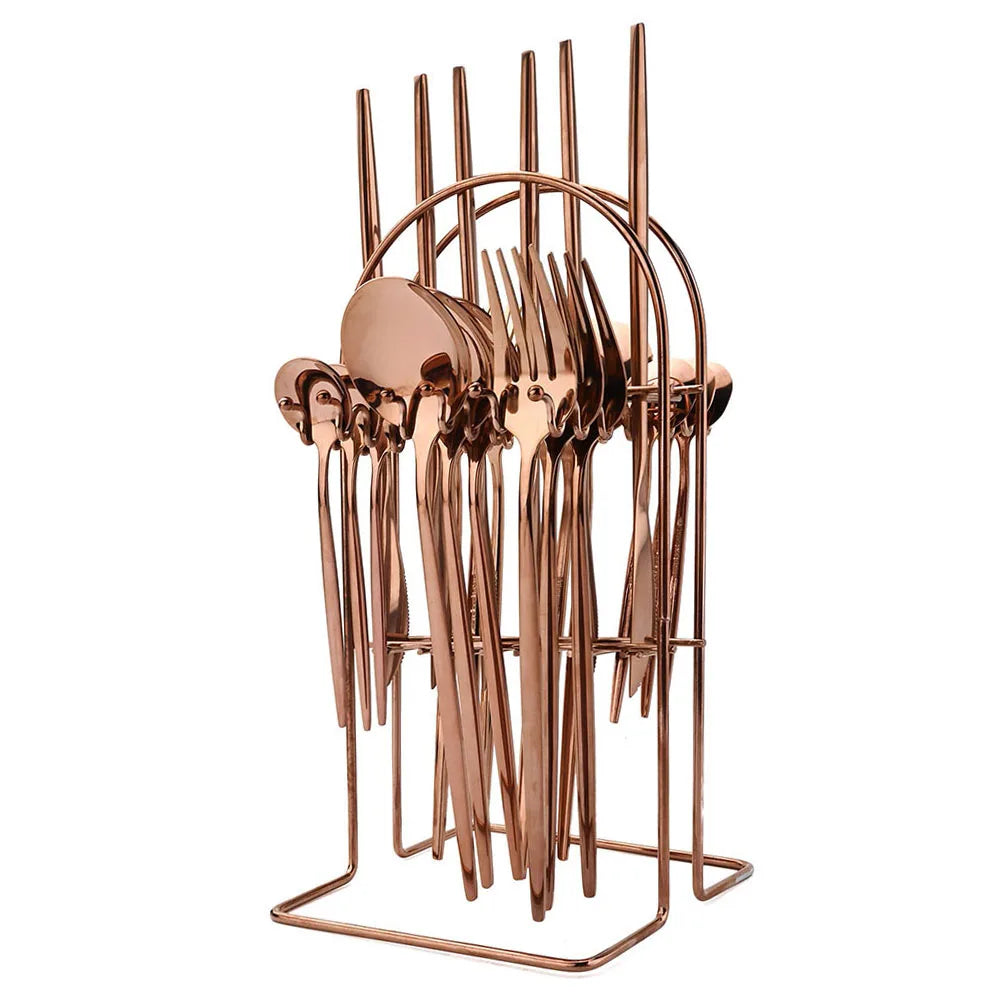 24Pcs Dinnerware Stainless Steel Cutlery Set