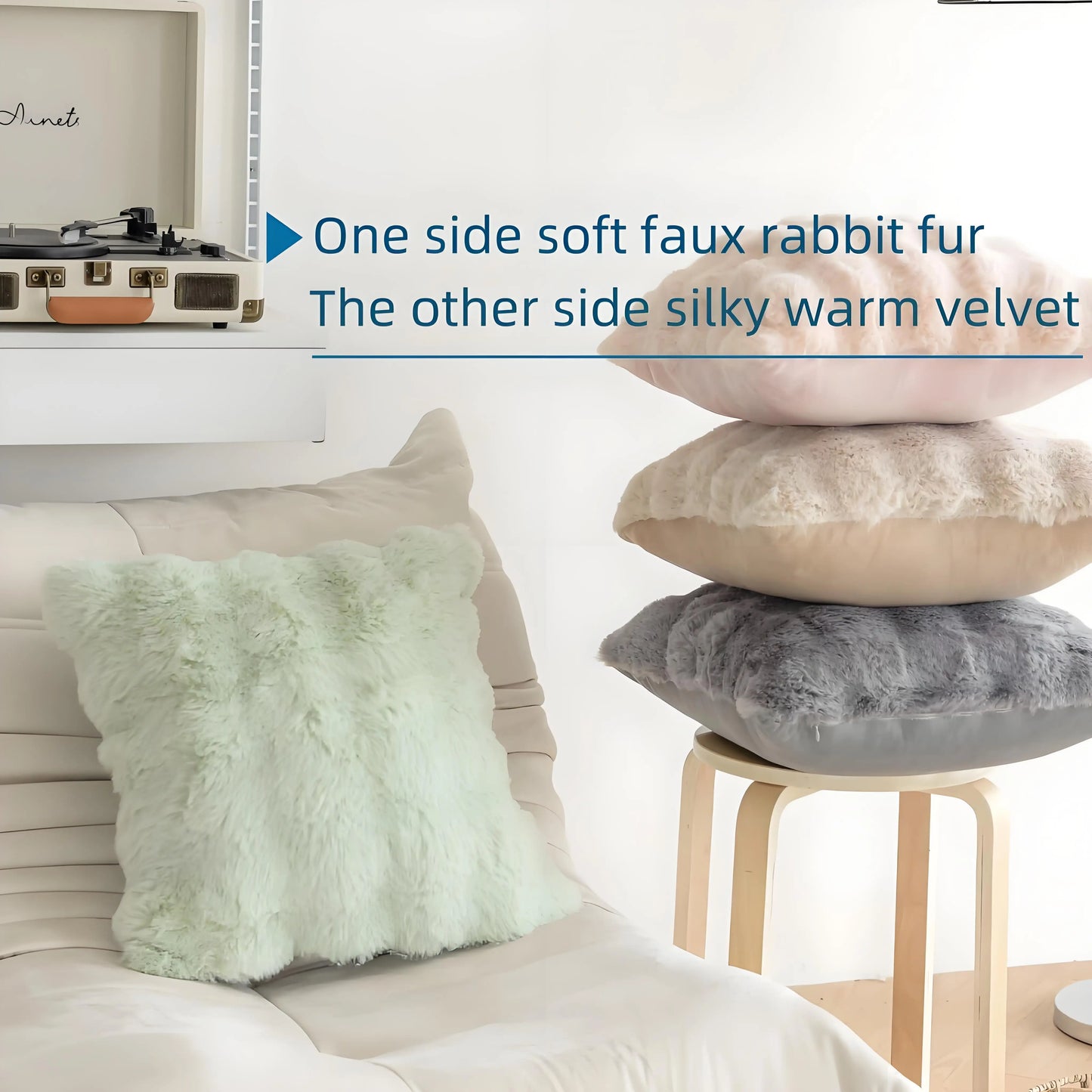 Cloud-Like Faux Fur Pillow Covers (Set of 2)