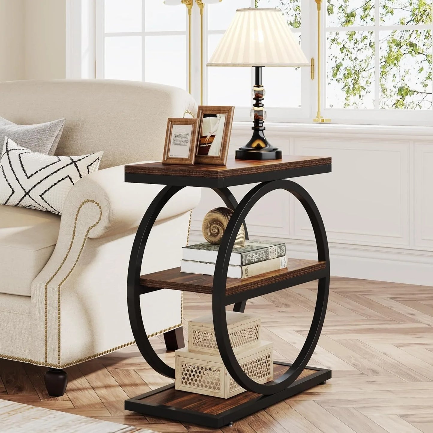 Sofa End Table, Slim Nightstand | Bedside Table