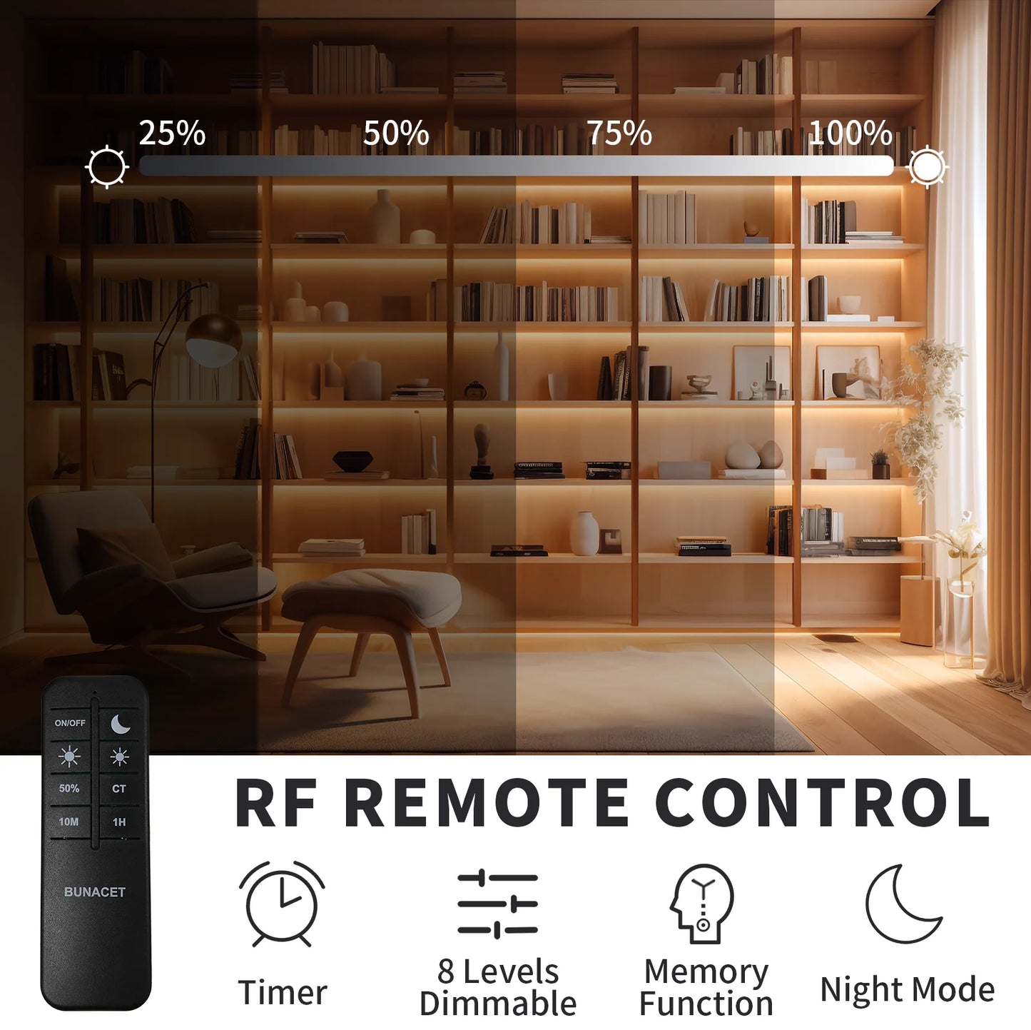 LED RF Remote Strip Light 6m Warm/Natural/Cold White