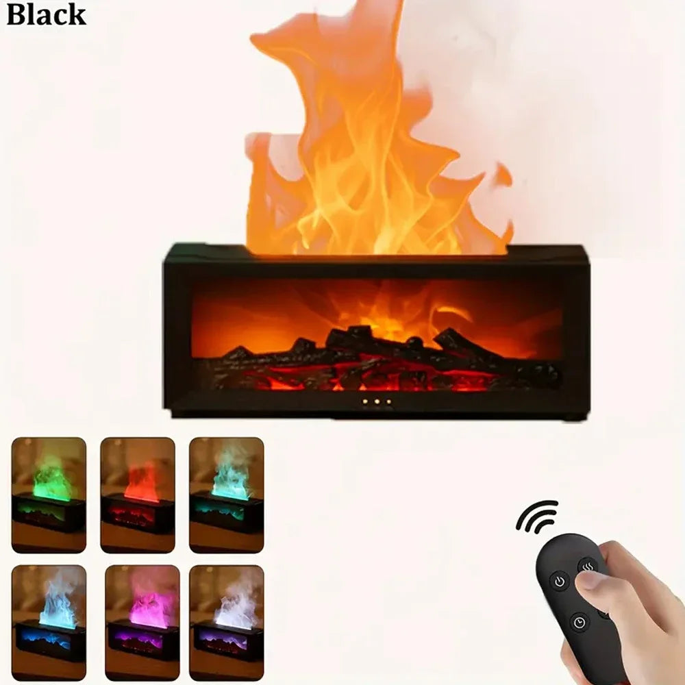 Aromatherapy Oil Diffuser Humidifier LED Flame Effect , Remote | Timer