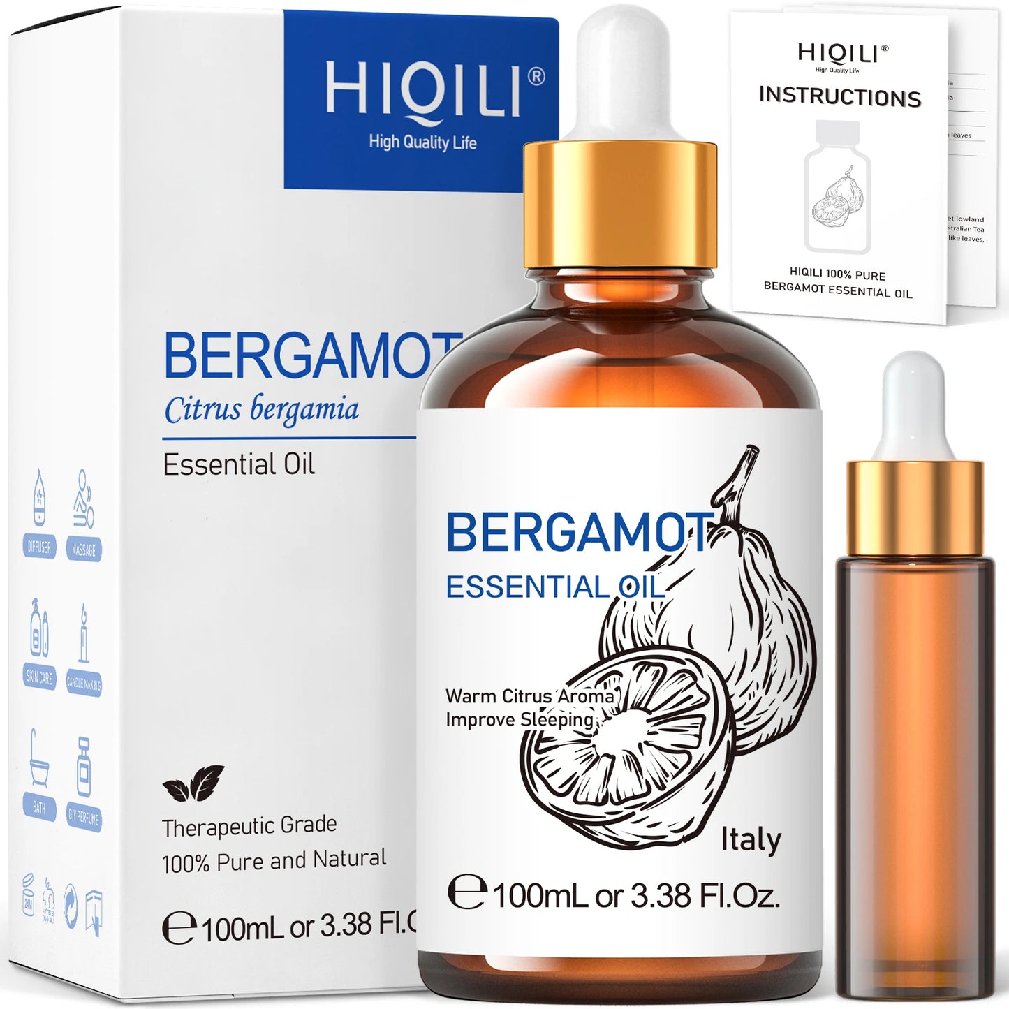 Bergamot Essential Oils100% Pure Nature Aromatherapy