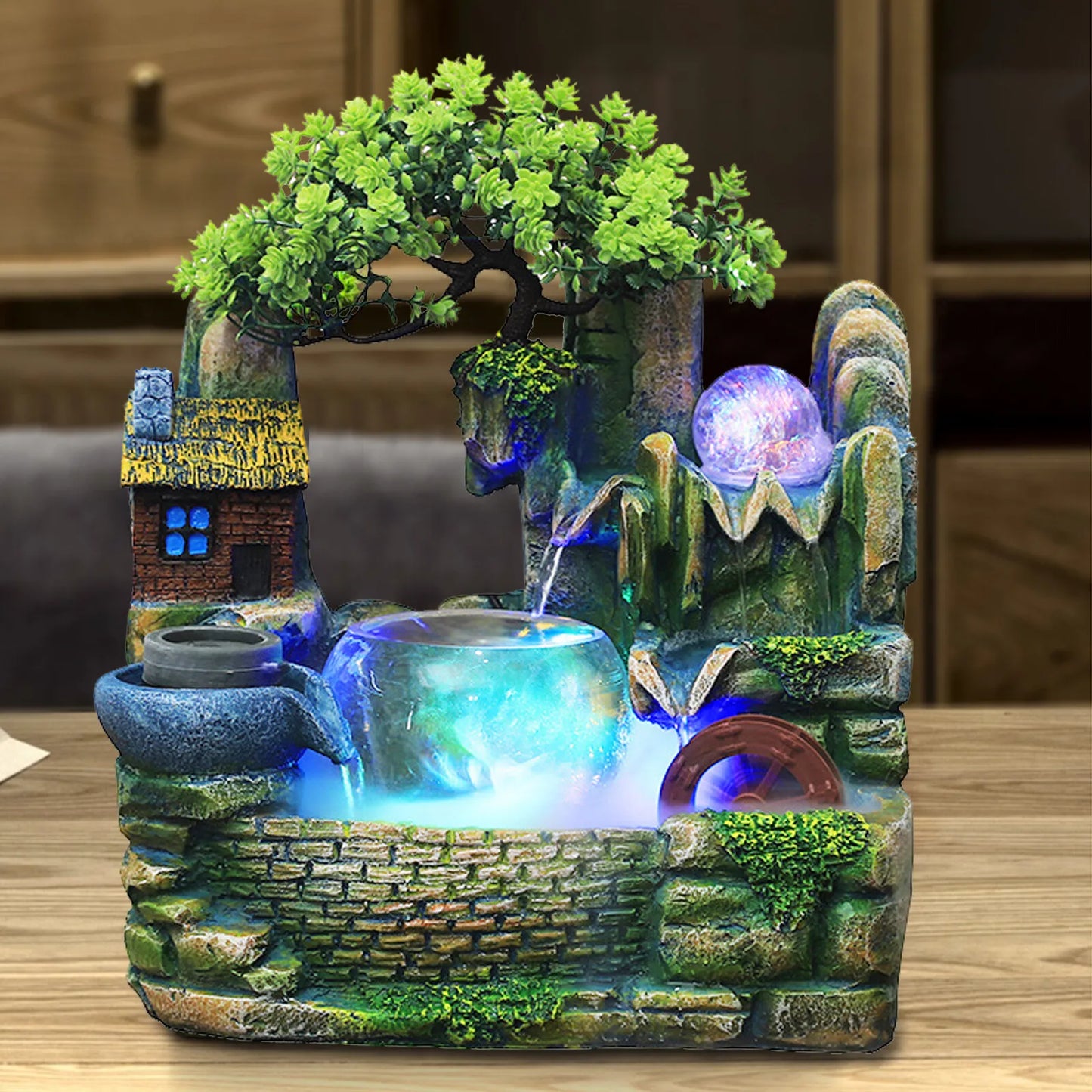 Desktop Fountain Waterfall Decor Landscape Rockeries Ornaments