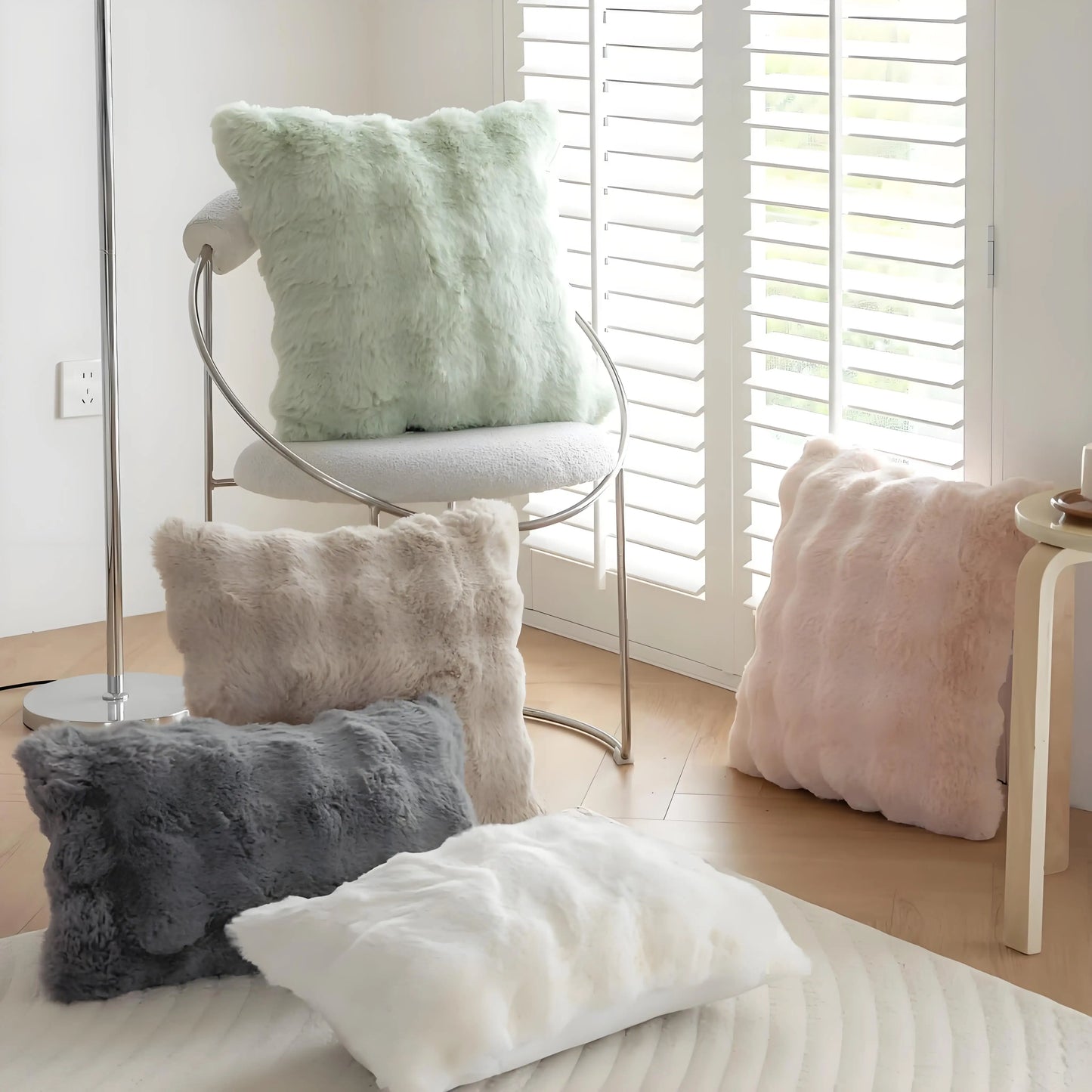Cloud-Like Faux Fur Pillow Covers (Set of 2)