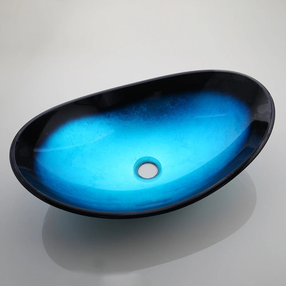Bathroom Sink Tempered Glass Washbasin Vessel Sink