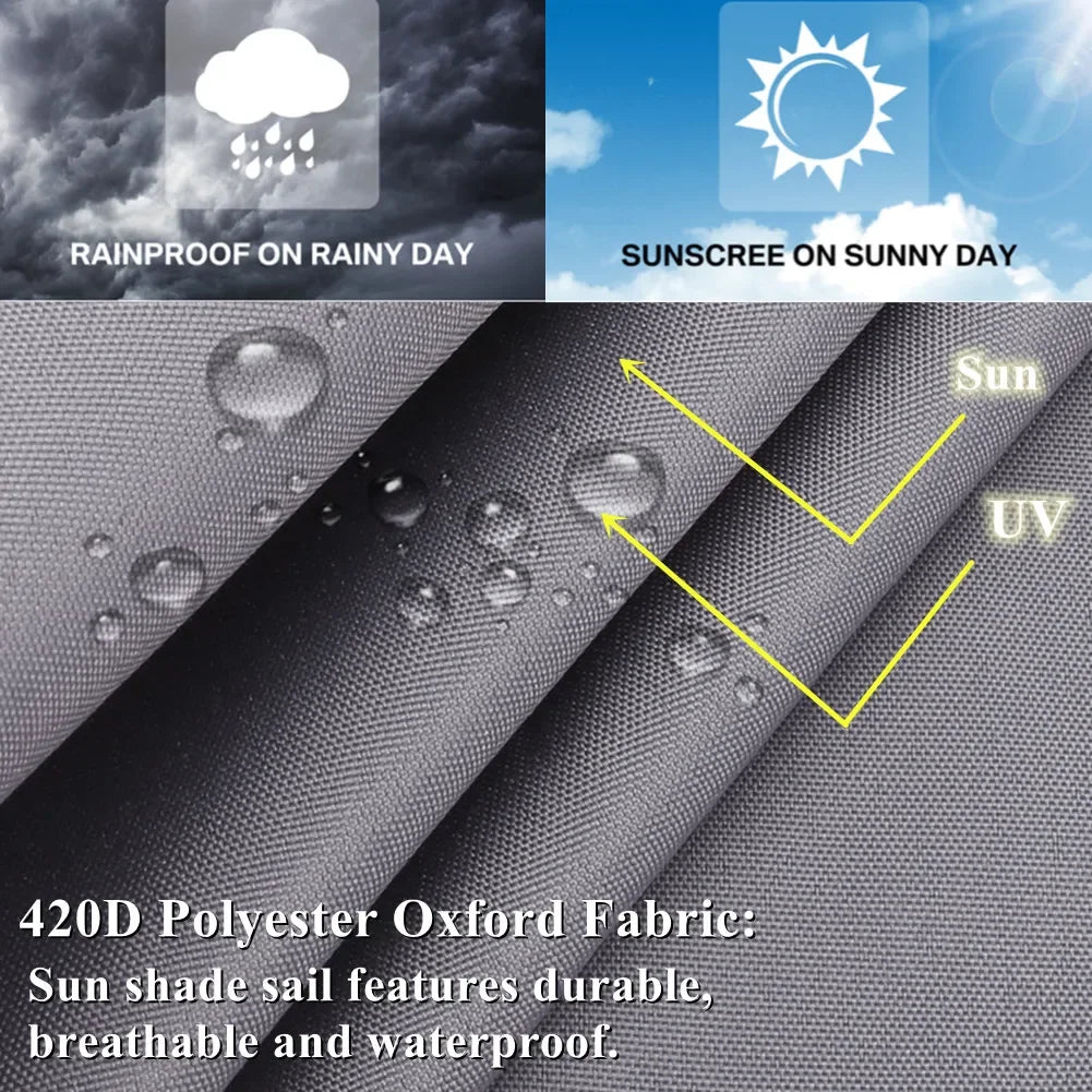 Waterproof Sun Shelter Sunshade Sail Cover Protection
