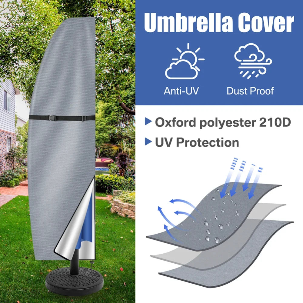 Patio Umbrella Cover Waterproof Outdoor Anti-UV Cantilever