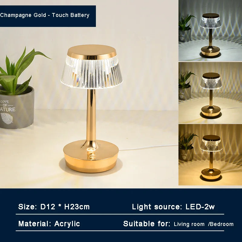 Decorative Rechargeable USB Cable Switch Crystal Lamp