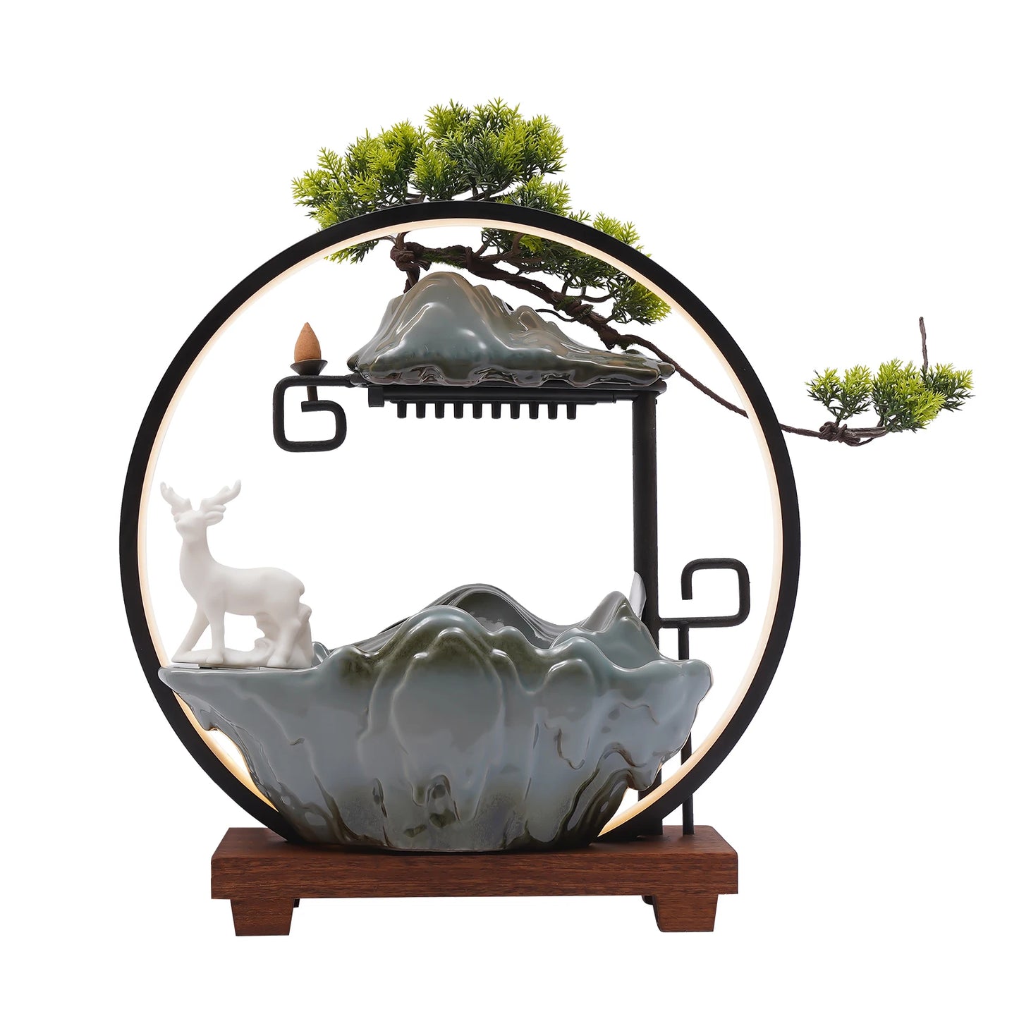 Tabletop Water Fountain LED Light and Mist Effect