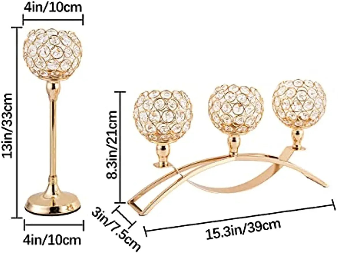 Gold Candle Holders | Tealight Candlestick Centerpieces