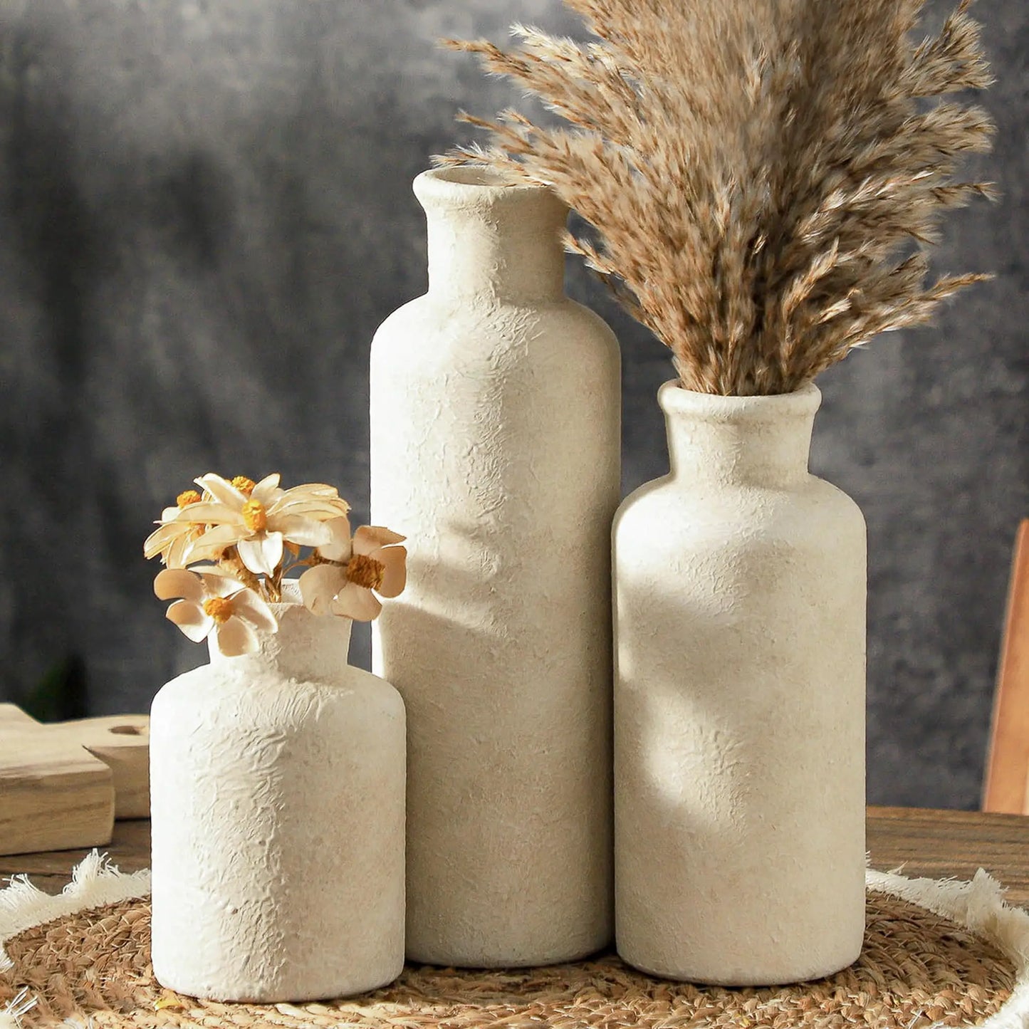 Vintage Ceramic Flower Vase Set of 3
