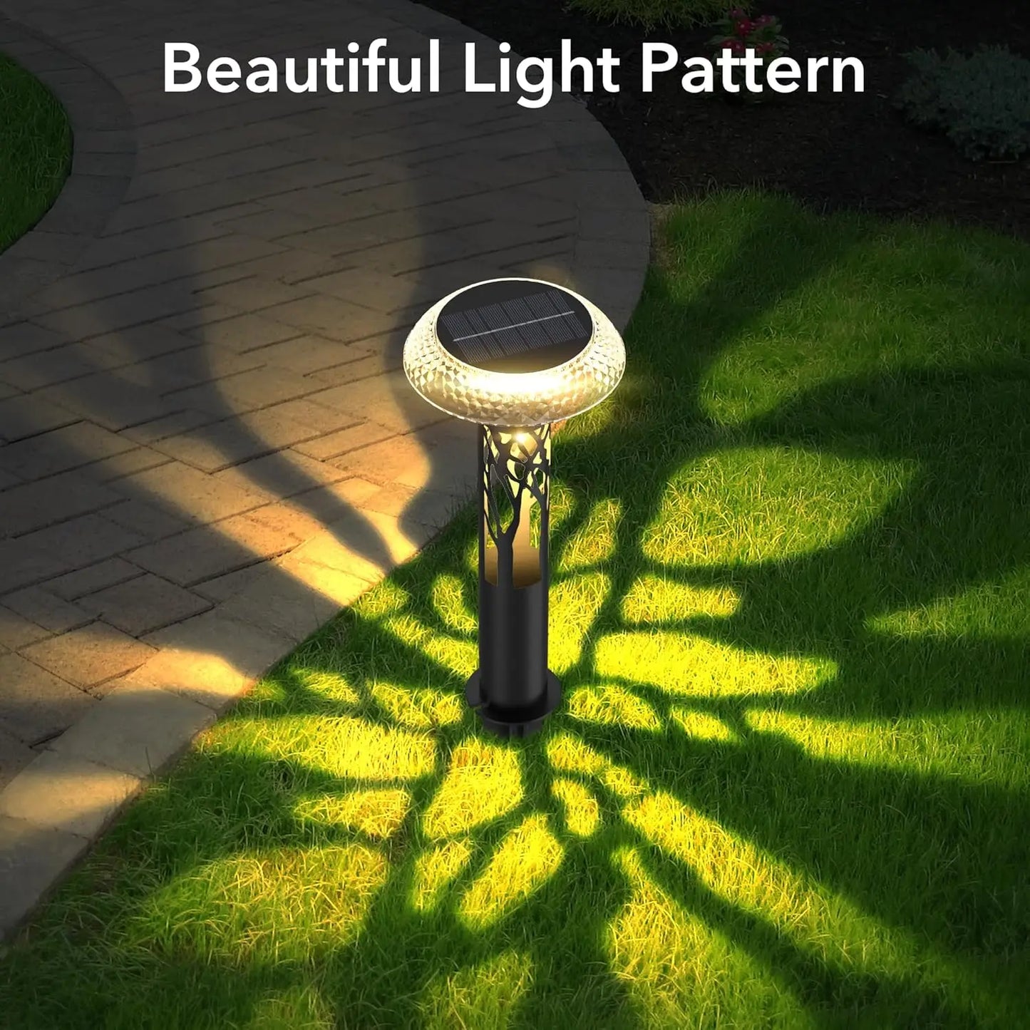 6-Pk Large Solar Pathway Lights w/ 8 Lighting Modes
