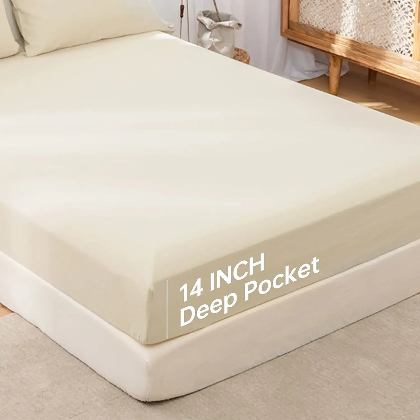 Simple&Opulence Linen Fitted Sheet (1 Piece) Flax Cotton