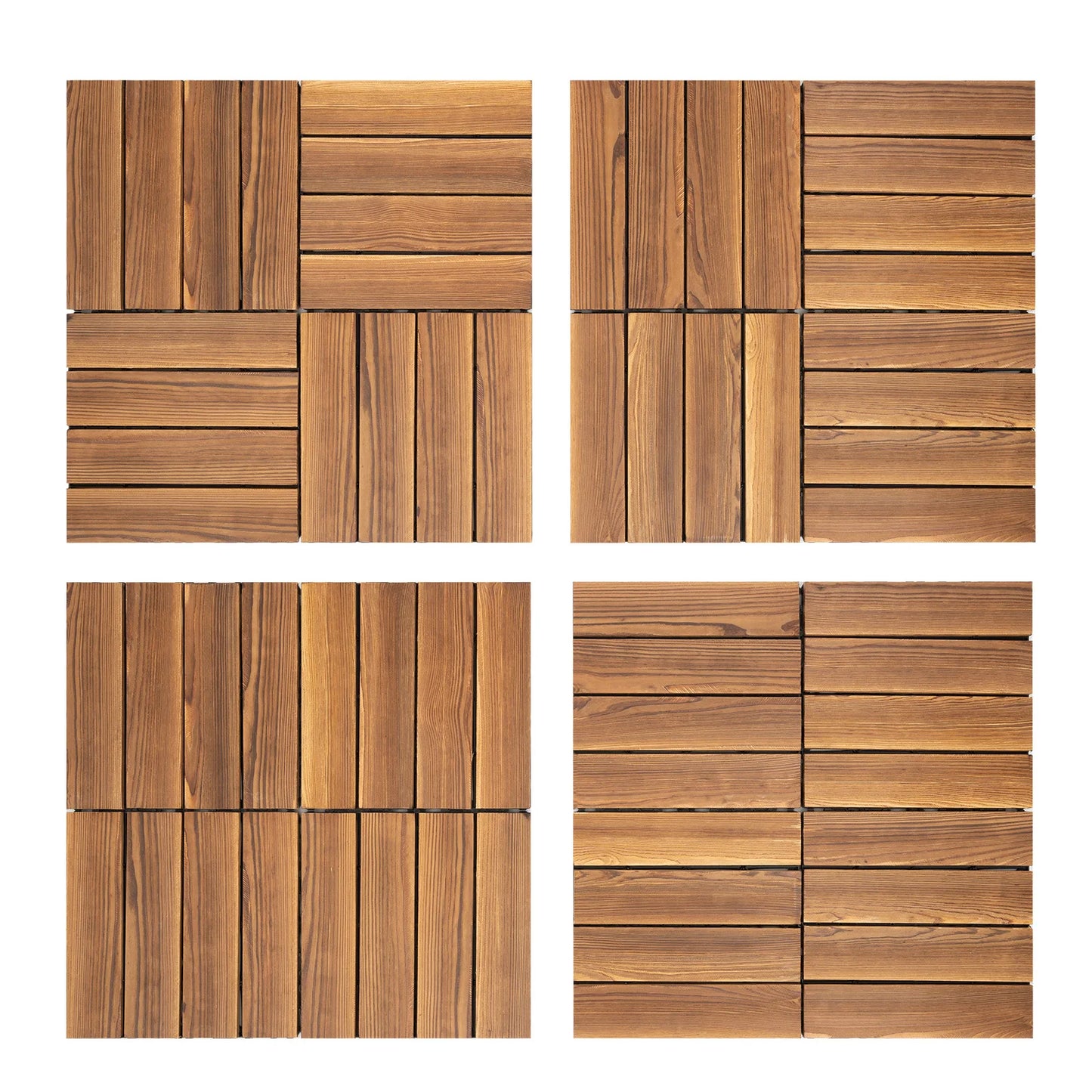 Patio Deck Tiles Wood Plastic Composite 36-Pcs
