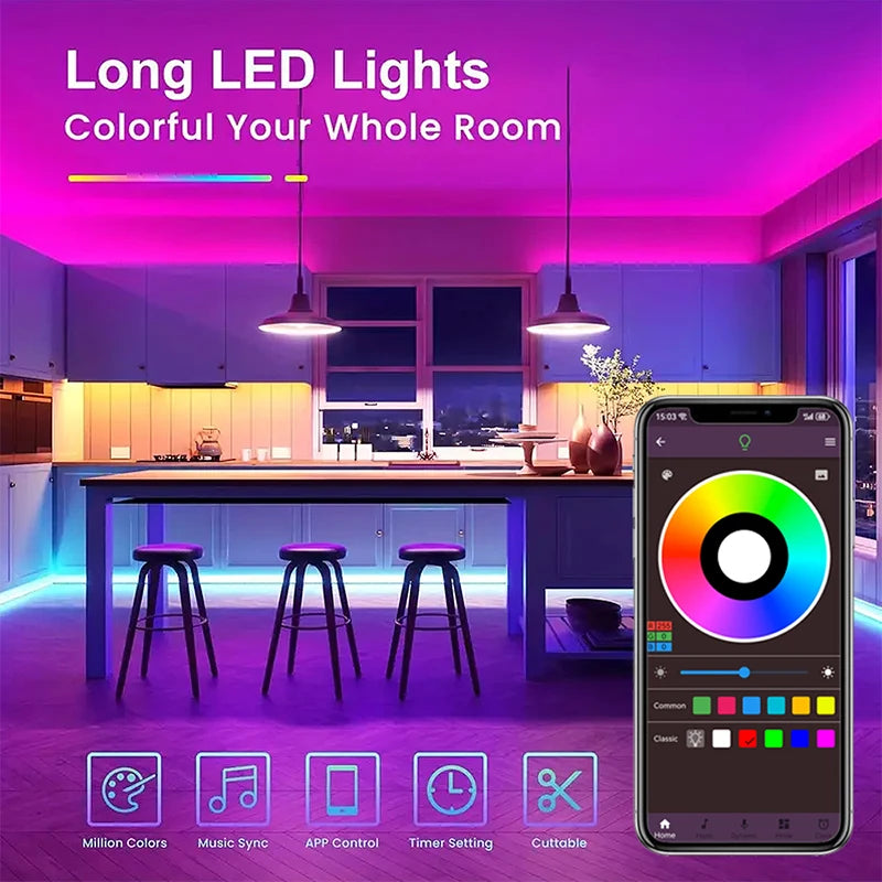LED Strip Lights RGB 5050 Bluetooth APP Control