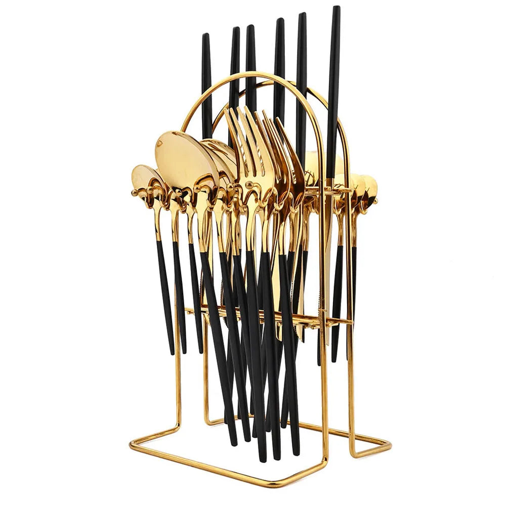 24Pcs Dinnerware Stainless Steel Cutlery Set