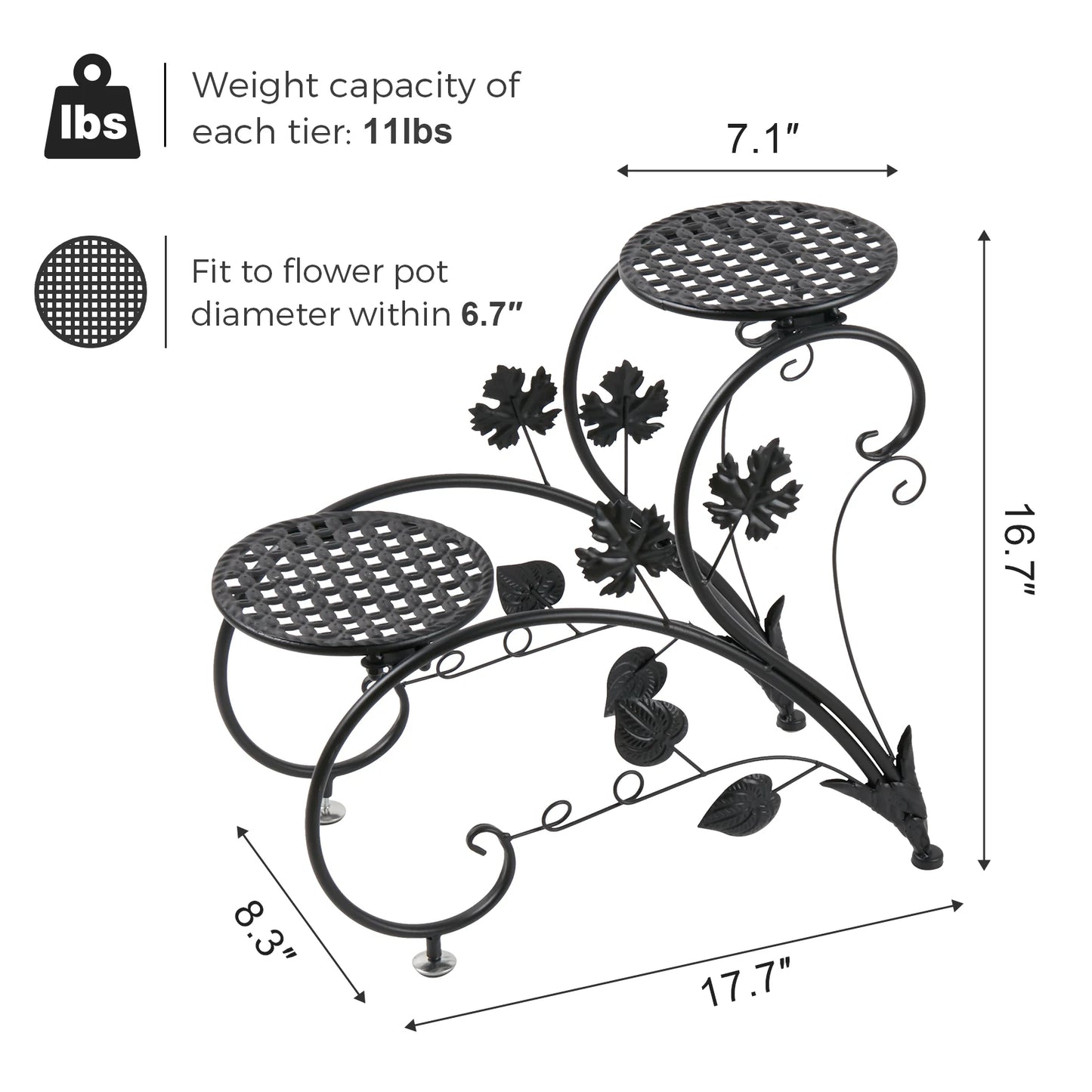 Rustproof Metal Plant/ Flower Display Rack Shelf