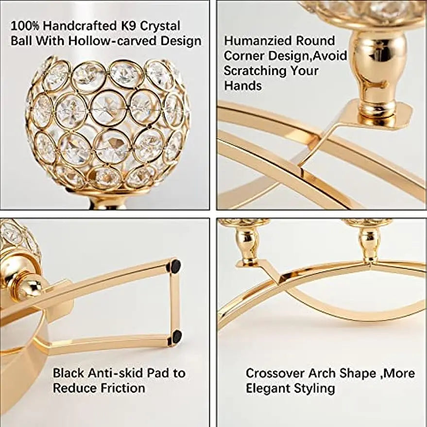 Gold Candle Holders | Tealight Candlestick Centerpieces