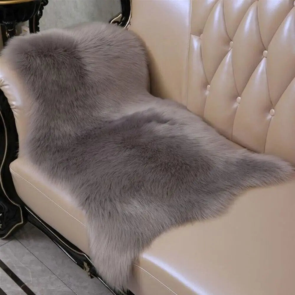 Washable Fluffy Shaggy Non-Slip Faux Fur Sheepskin Rug