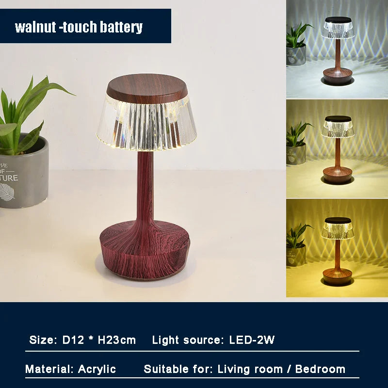 Decorative Rechargeable USB Cable Switch Crystal Lamp