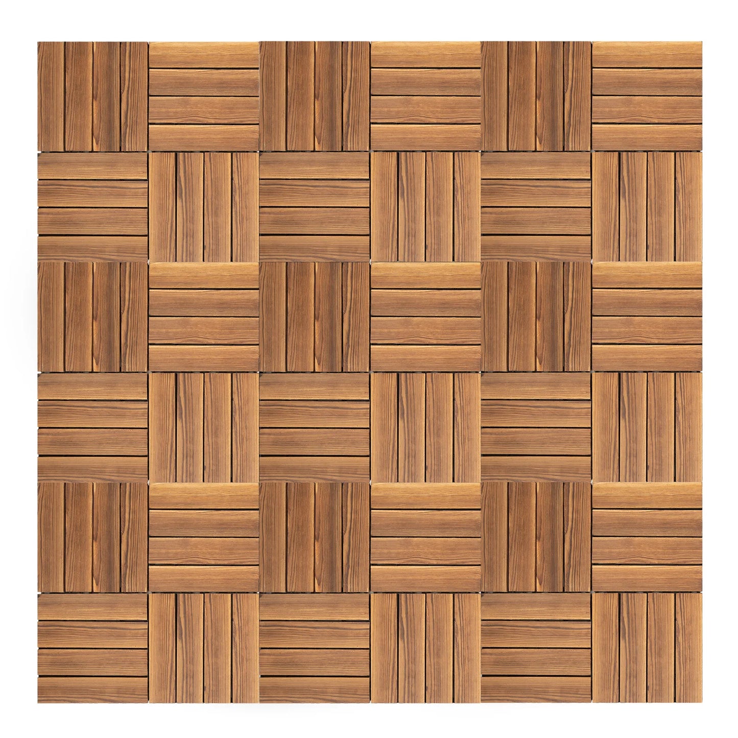 Patio Deck Tiles Wood Plastic Composite 36-Pcs
