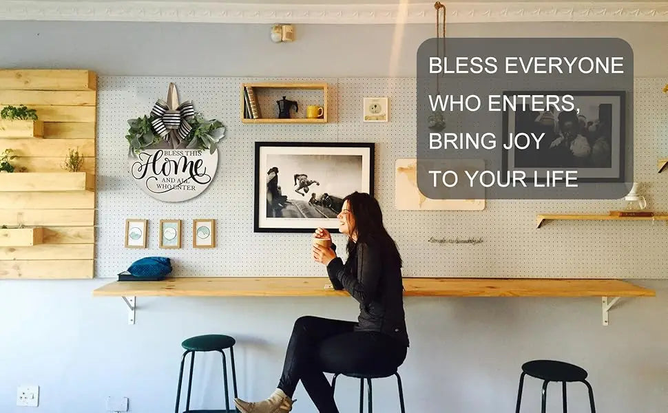 Bless This Home Welcome Wood/Wreath Sign